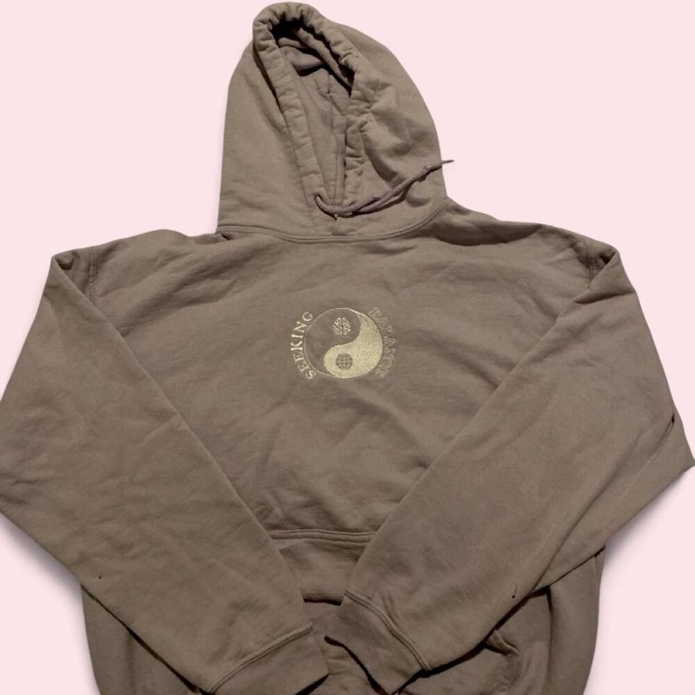 Pacsun Women's Brown and Grey Hoodie